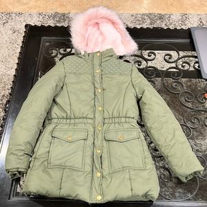 Kids FAUX FUR Green Cozy Parka by Justice